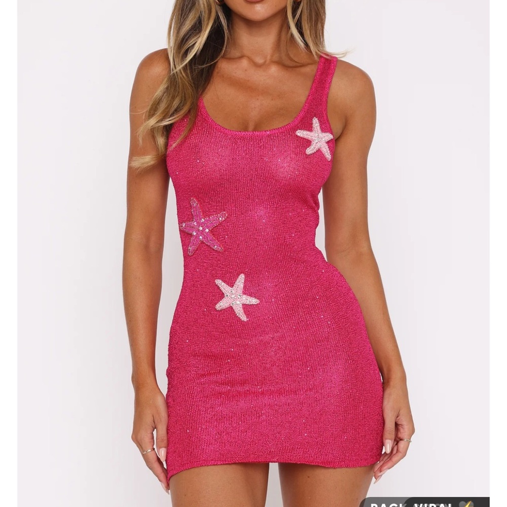 White fox SOLD OUT 
Gen Z Love Sequin Knit Mini Dress Pink